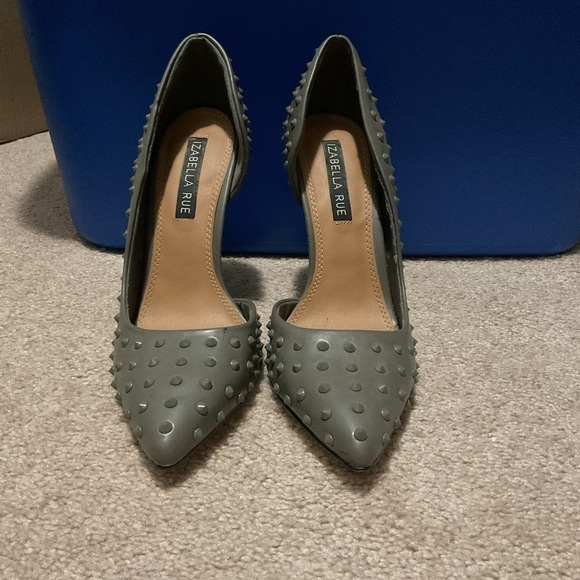 Studded Gray High Heels - Picture 2 of 7